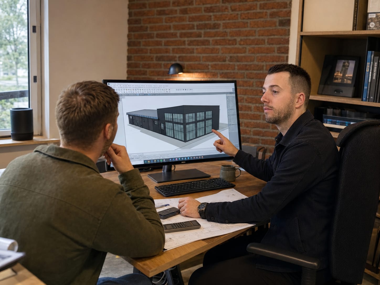 Návrh haly v 3D — konzultácia v kancelárii